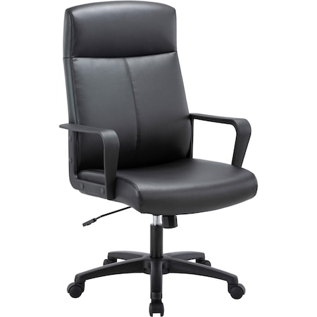 Lorell High-Back Executive Chair, Bonded Leather, Black LLR41851
